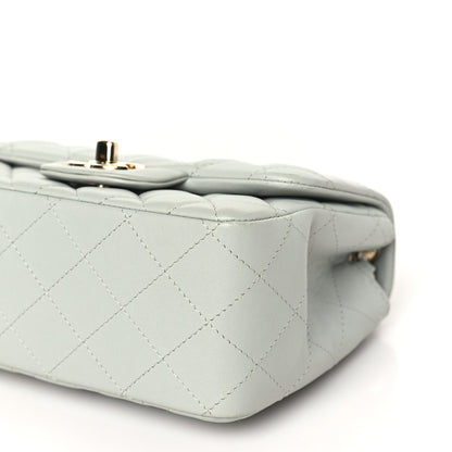 Chanel Lambskin Quilted Mini Square Flap Grey 9 of 11