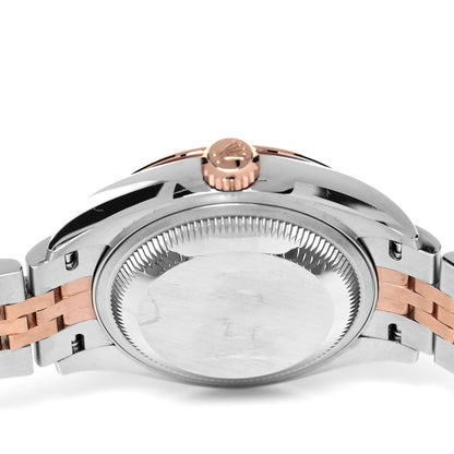 Rolex Stainless Steel 18K Everose Gold Diamond 28mm Oyster Perpetual Datejust Watch Green 279171 4 of 5