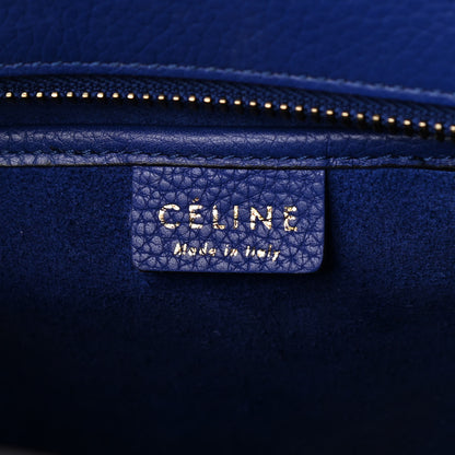 Celine Drummed Calfskin Nano Luggage Indigo 5 of 9