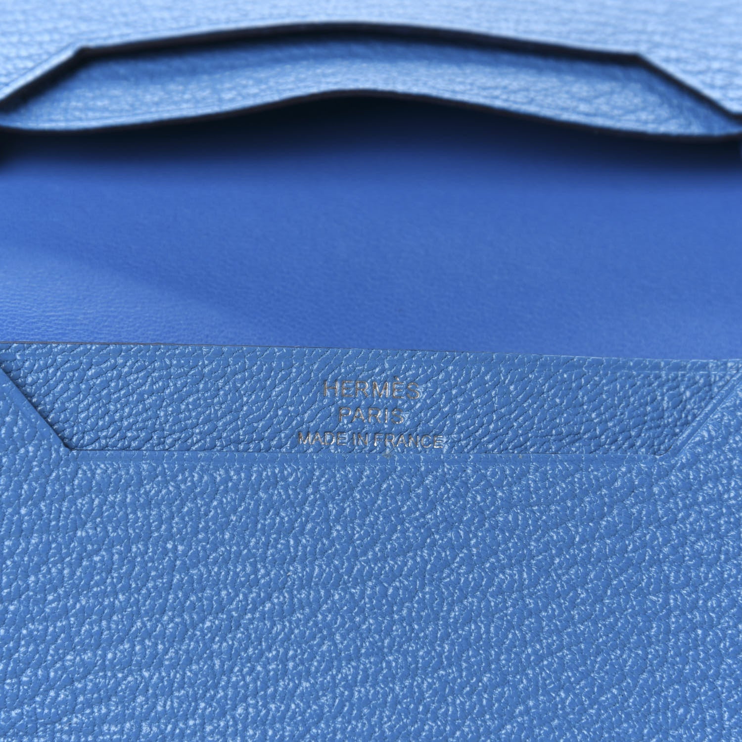 Hermes Chevre Mysore Bearn Card Holder Wallet Bleu Paradis 6 of 7