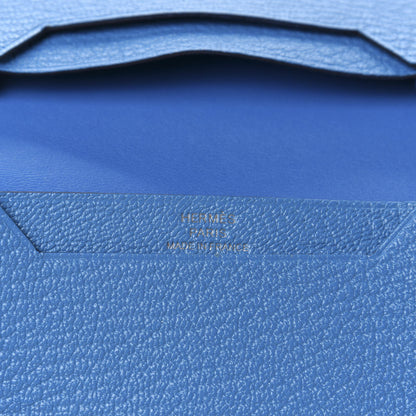 Hermes Chevre Mysore Bearn Card Holder Wallet Bleu Paradis 6 of 7