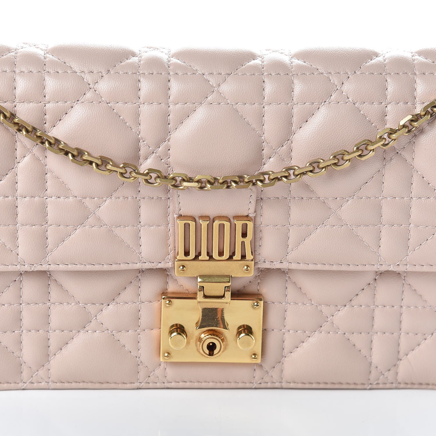 Christian Dior Lambskin Cannage Dioraddict Wallet On Chain Clutch Rose Poudre 7 of 10