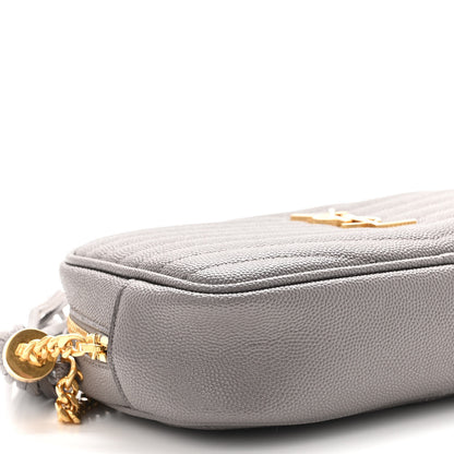 Saint Laurent Grain De Poudre Matelasse Monogram Mini Lou Camera Bag Fog 9 of 10