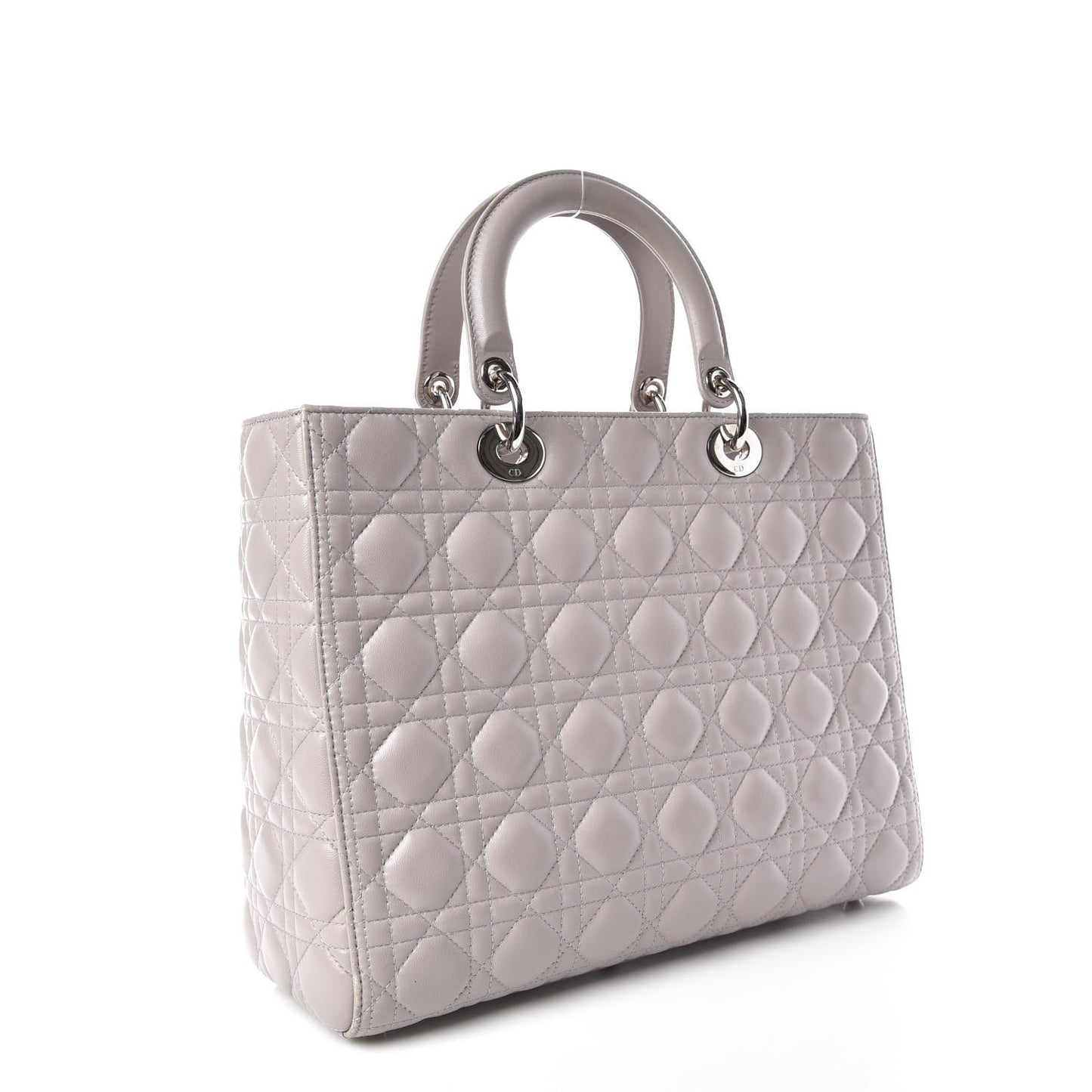 Lambskin Cannage Large Lady Dior Light Grey