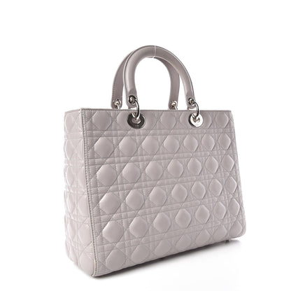Christian Dior Lambskin Cannage Large Lady Dior Light Grey 3 of 9