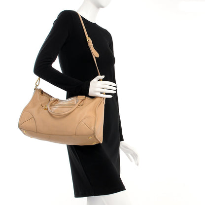 Prada Cervo Deerskin Shoulder Bag Sabbia 2 of 25