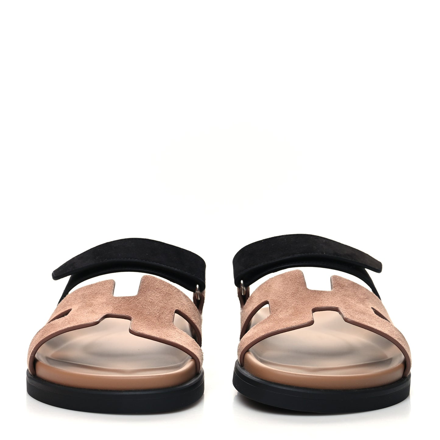 Suede Goatskin Womens Chypre Sandals 38.5 Rose Perle Black