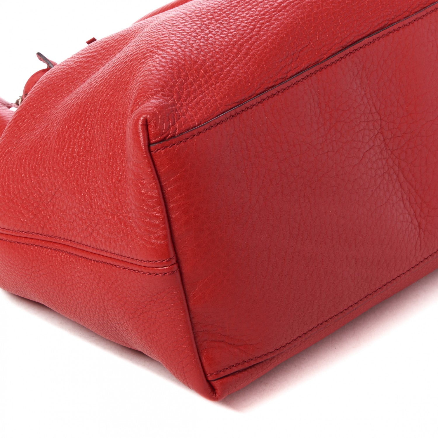Gucci Pebbled Calfskin Medium Soho Chain Shoulder Bag Tabasco Red 5 of 8