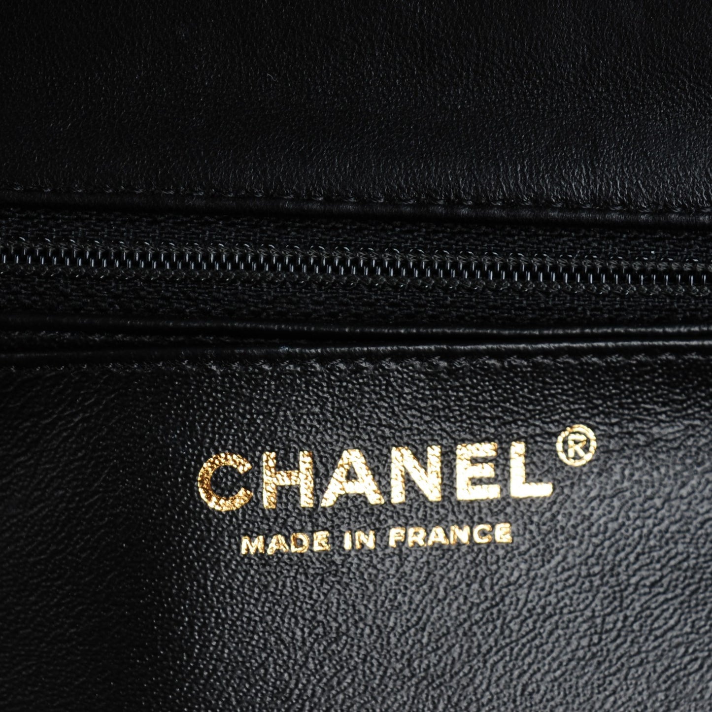 Lambskin Chevron Quilted Mini Rectangular Flap Black