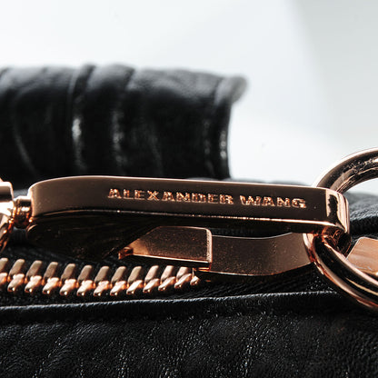 Alexander Wang Pebbled Lambskin Rocco Black w Rose Gold Hardware 3 of 12