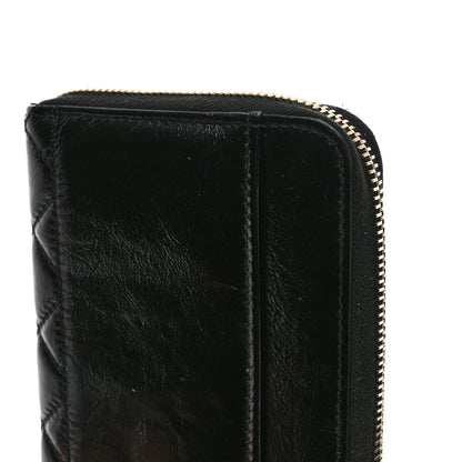 Chanel Shiny Aged Calfskin Quilted CC Wallet Black 9 of 10