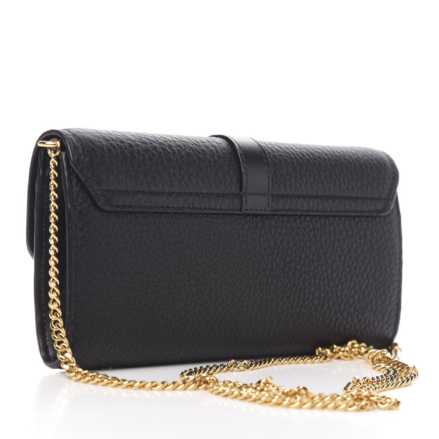 Chloe Shiny Grained Calfskin Aby Wallet on Chain Black 2 of 9