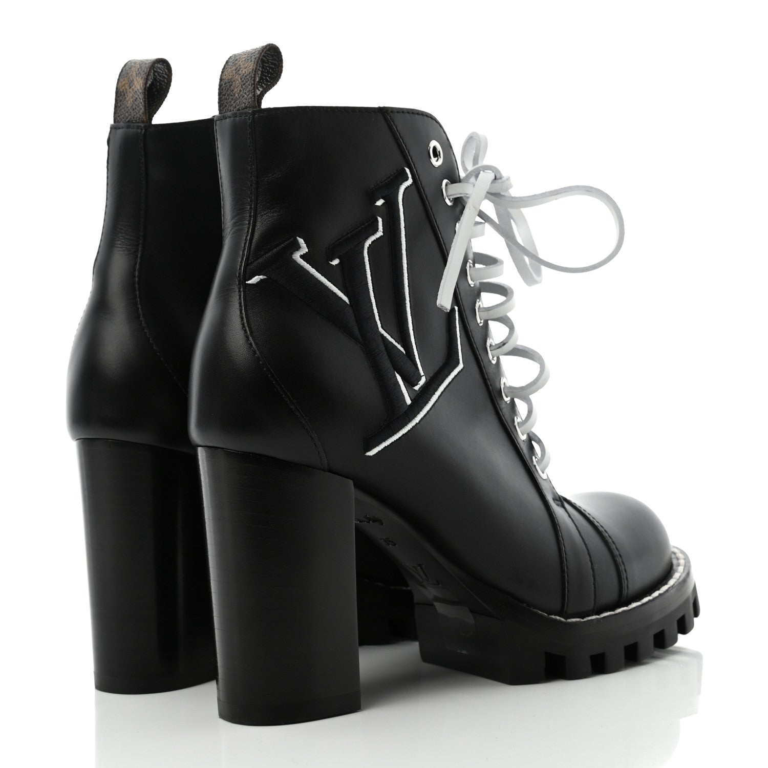 Louis Vuitton Calfskin Monogram Star Trail Ankle Boots 35 Black 4 of 6
