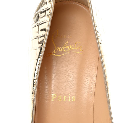 Christian Louboutin Metallo Cocco Clare 80 Pumps 39.5 Platine 7 of 7
