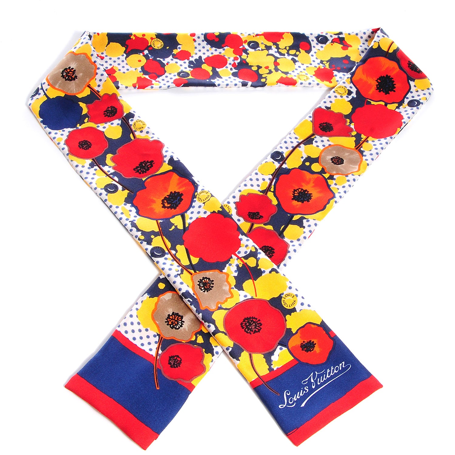 Louis Vuitton Silk Hibiscus Bandeau Blue 1 of 9