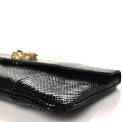 Gucci Snakeskin Rajah Broadway Envelope Clutch Black 9 of 10