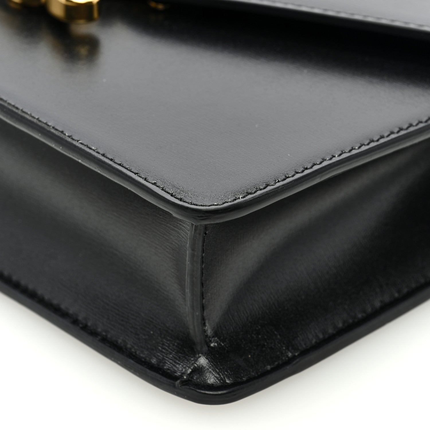 Celine Shiny Calfskin Triomphe Margo Wallet on Chain Black 7 of 7