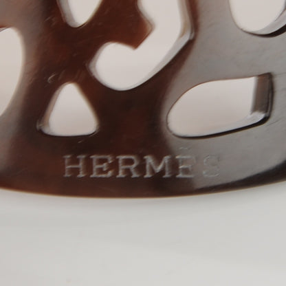 Hermes Buffalo Horn Curved Rocaille Hair Barrette Natural 3 of 6