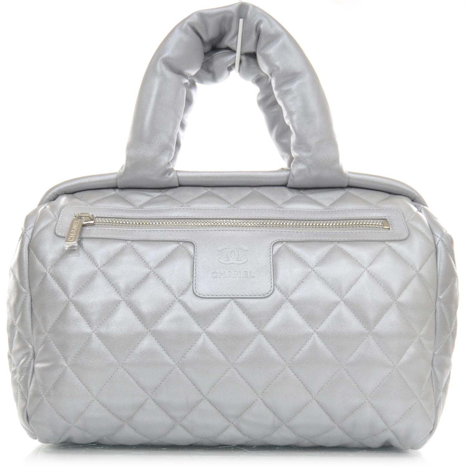 Chanel Lambskin COCO Cocoon Bowler Silver 1 of 9