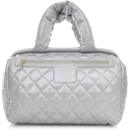 Chanel Lambskin COCO Cocoon Bowler Silver 1 of 9