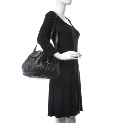 Christian Dior Lambskin Cannage Flap Shoulder Bag Black 2 of 11