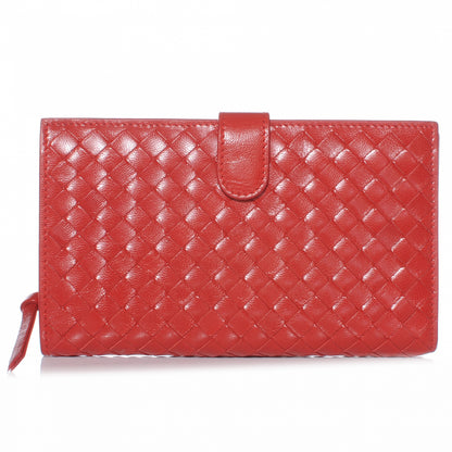 Bottega Veneta Nappa Intrecciato Continental Snap Wallet Fever 1 of 8