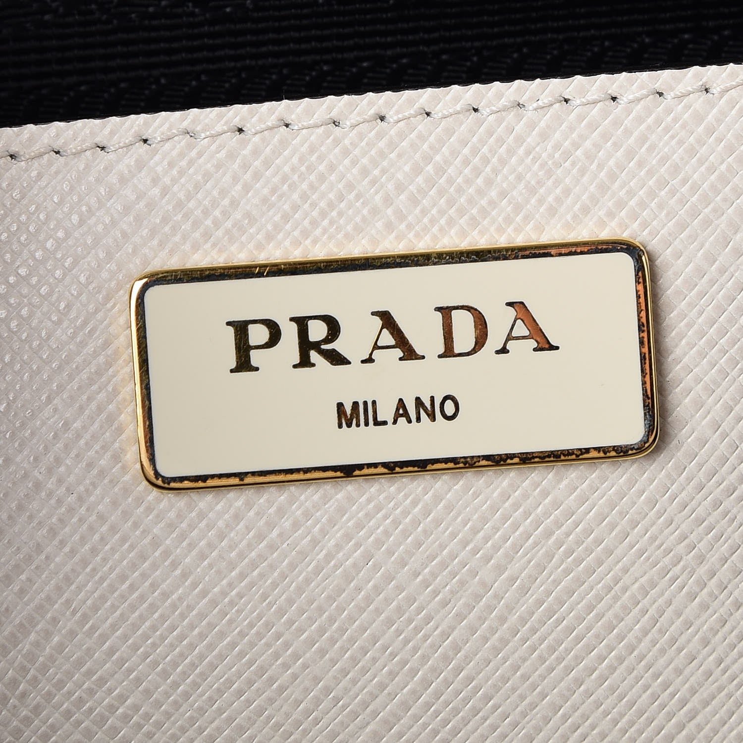 Prada Saffiano Lux Colorblock Medium Galleria Double Zip Tote Black Talco 7 of 9