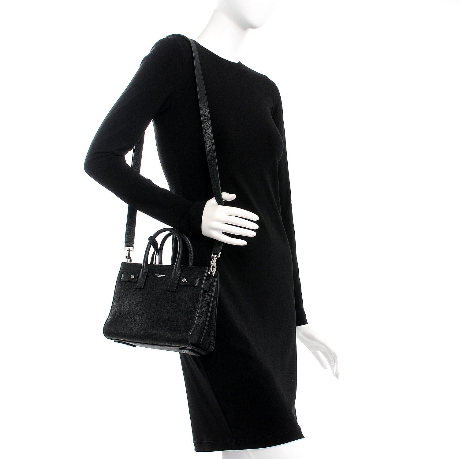 Saint Laurent Grained Calfskin Nano Sac De Jour Souple Black 2 of 8