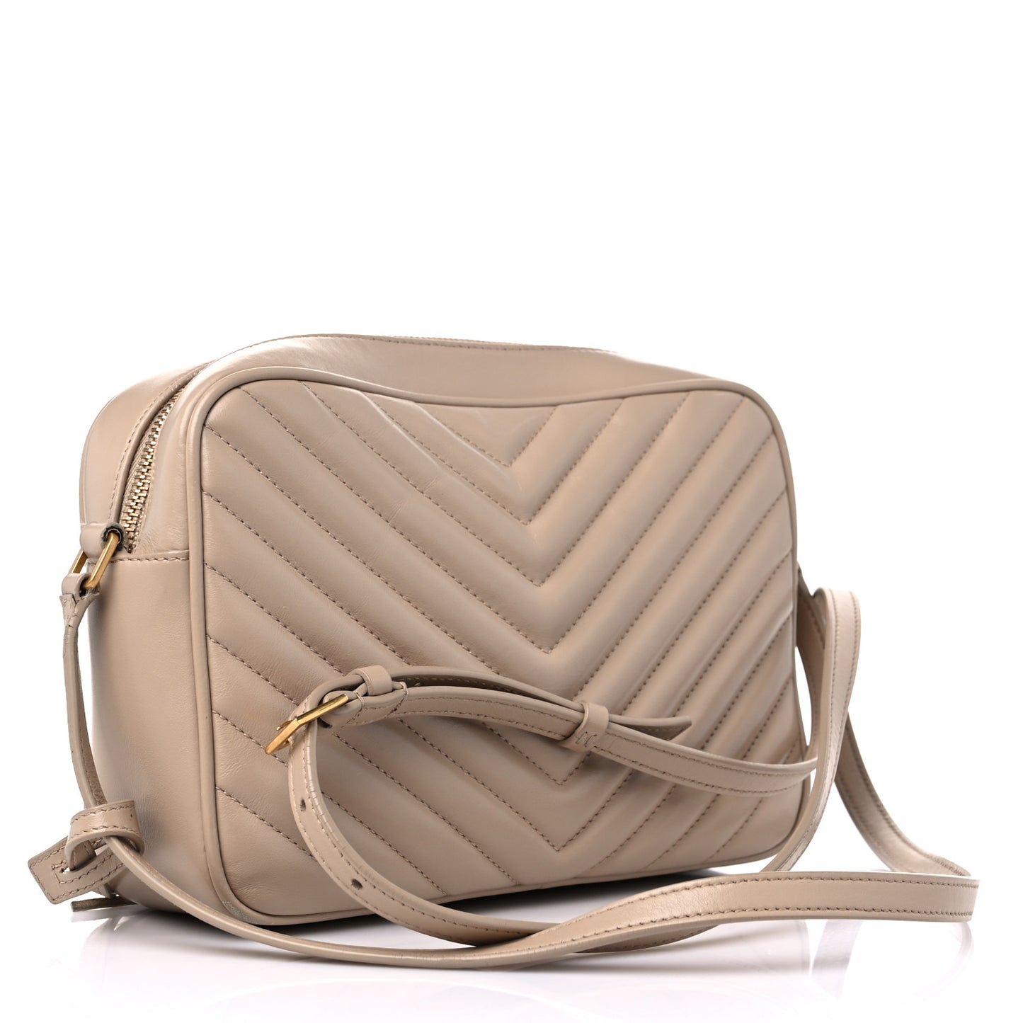 Calfskin Matelasse Monogram Lou Camera Bag Dark Beige