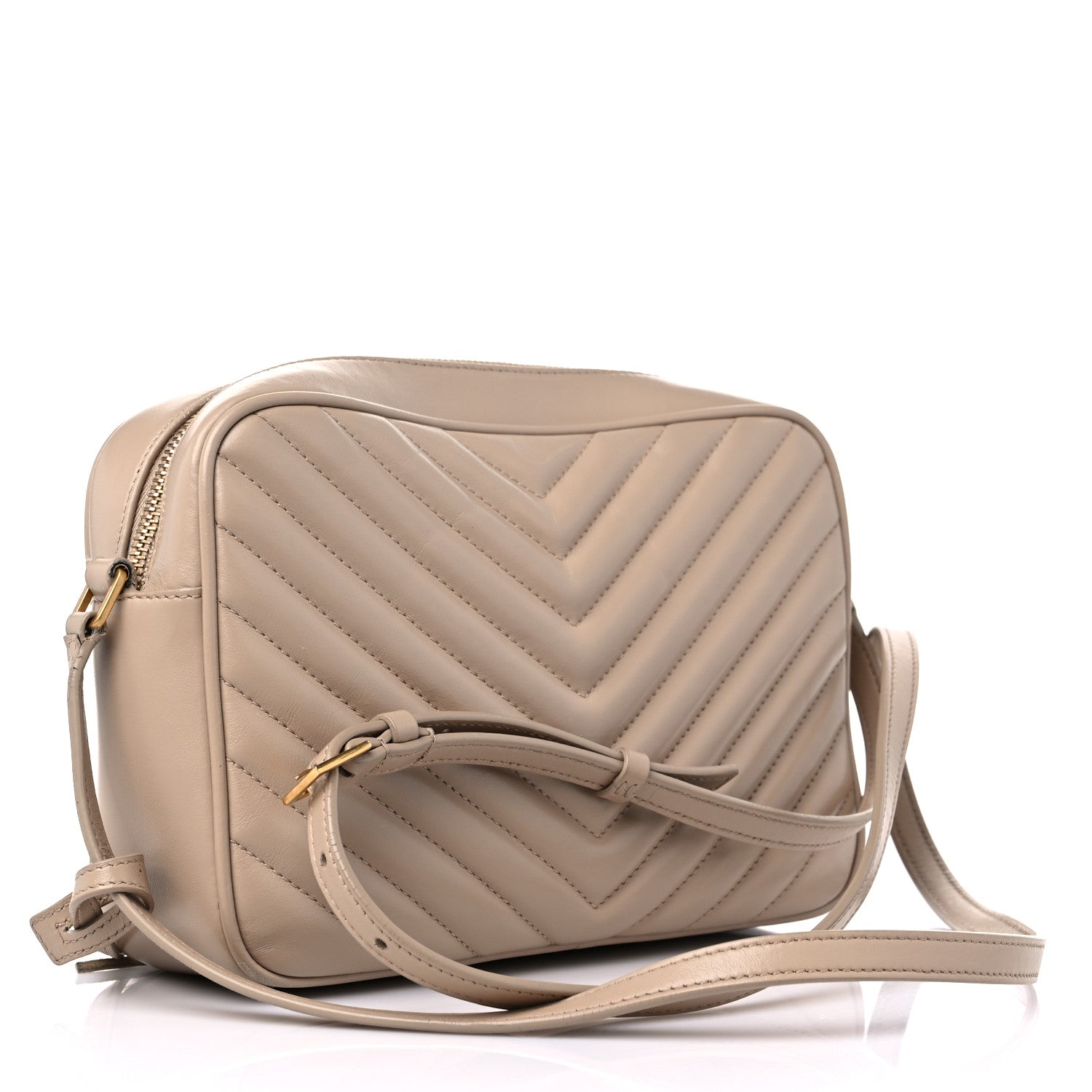 Saint Laurent Calfskin Matelasse Monogram Lou Camera Bag Dark Beige 3 of 16