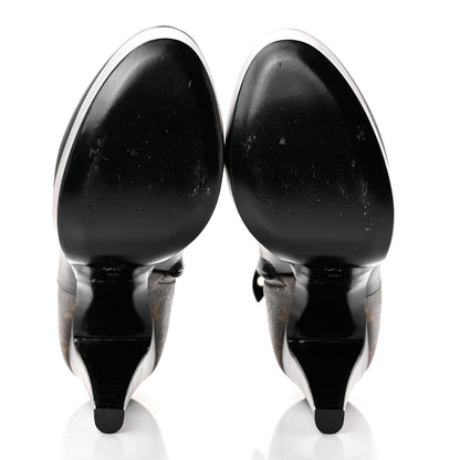 Louis Vuitton Calfskin Monogram Afterglow Platform Ankle Boots 39 Black 5 of 9