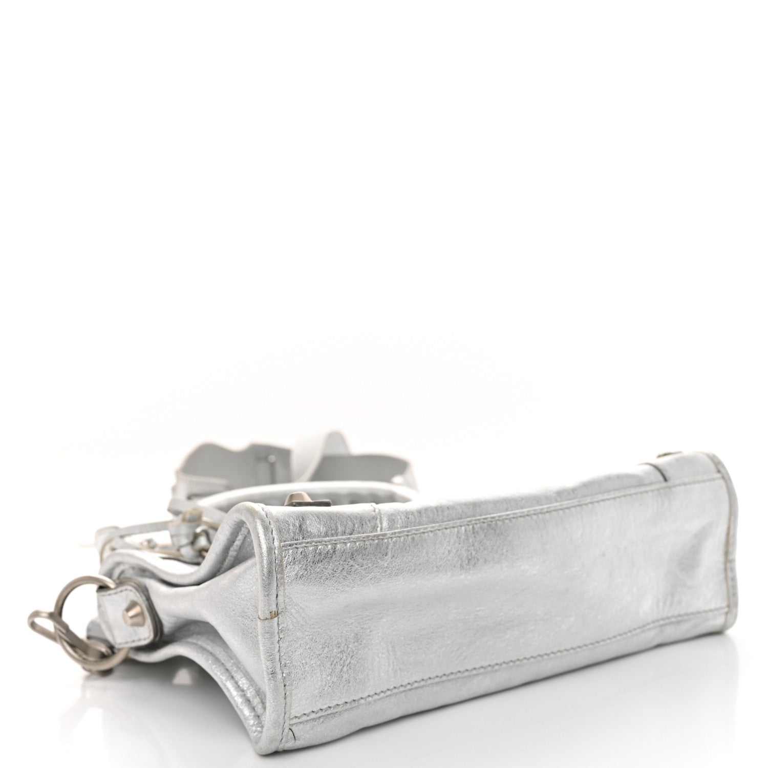 Balenciaga Laminated Agneau Classic Silver Hardware Mini City Silver 4 of 10