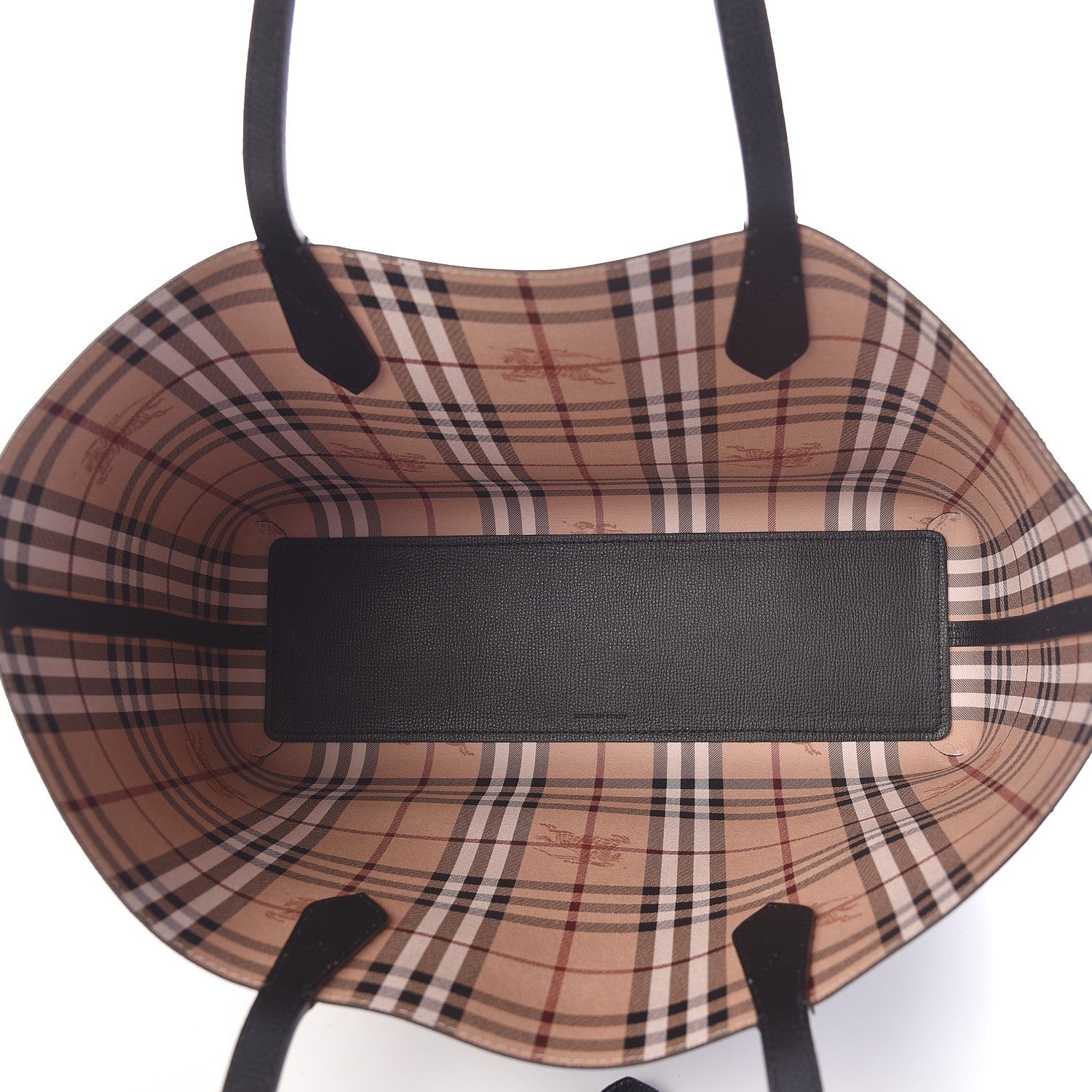 Burberry Grainy Calfskin Haymarket Check Medium Reversible Tote Black 8 of 13