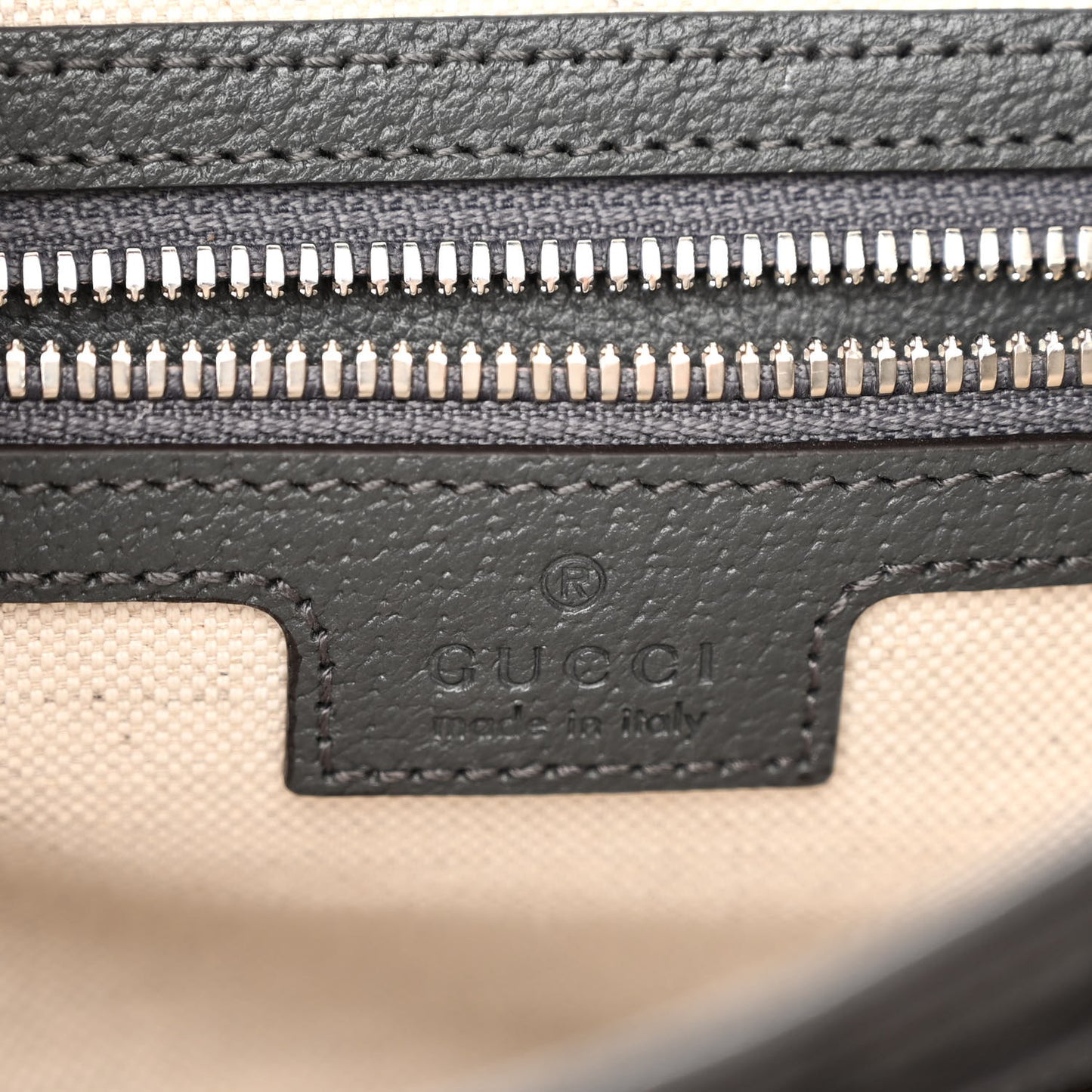 Tender GG Supreme Monogram Textured Dollar Calfskin Ophidia Messenger Bag Grey Black Graphite Grey