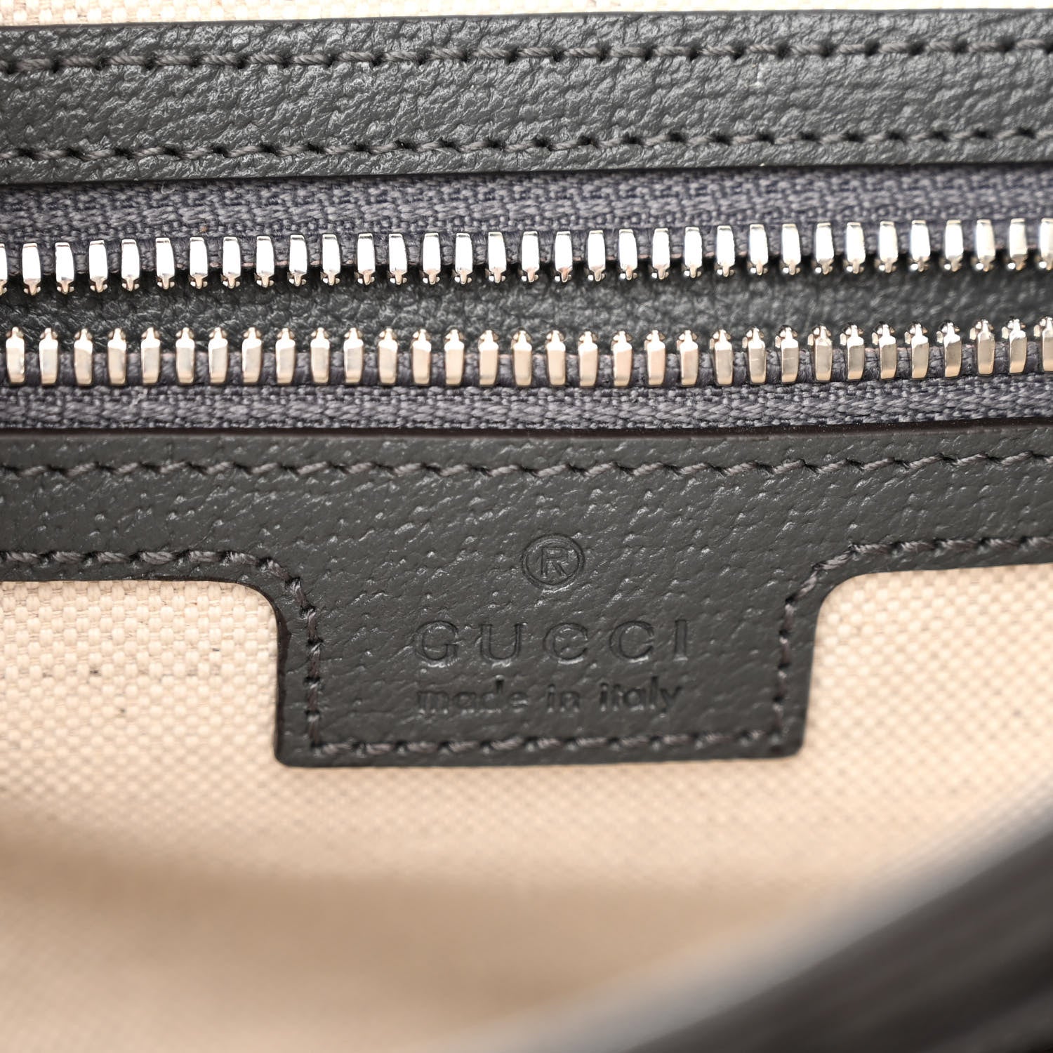 Gucci Tender GG Supreme Monogram Textured Dollar Calfskin Ophidia Messenger Bag Grey Black Graphite Grey 6 of 9