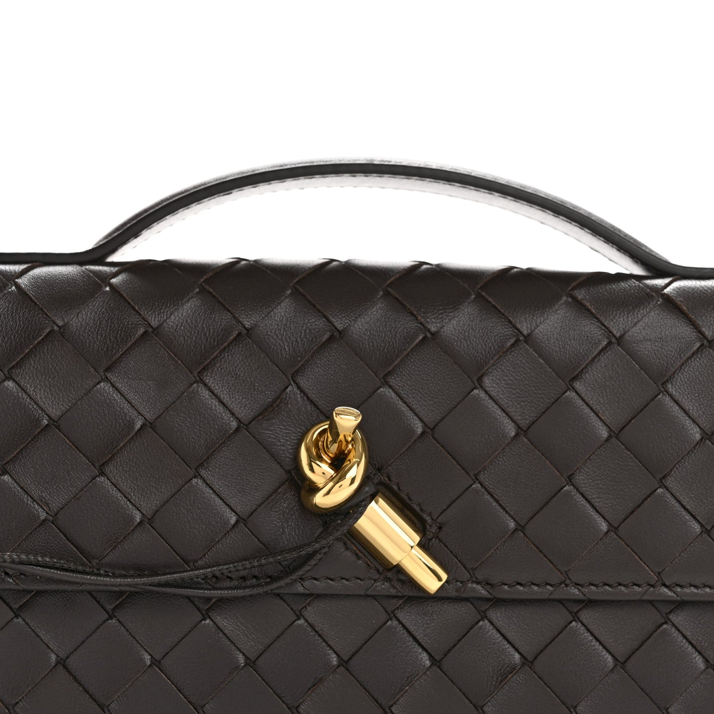 Nappa Intrecciato Long Andiamo Top Handle Clutch Fondant