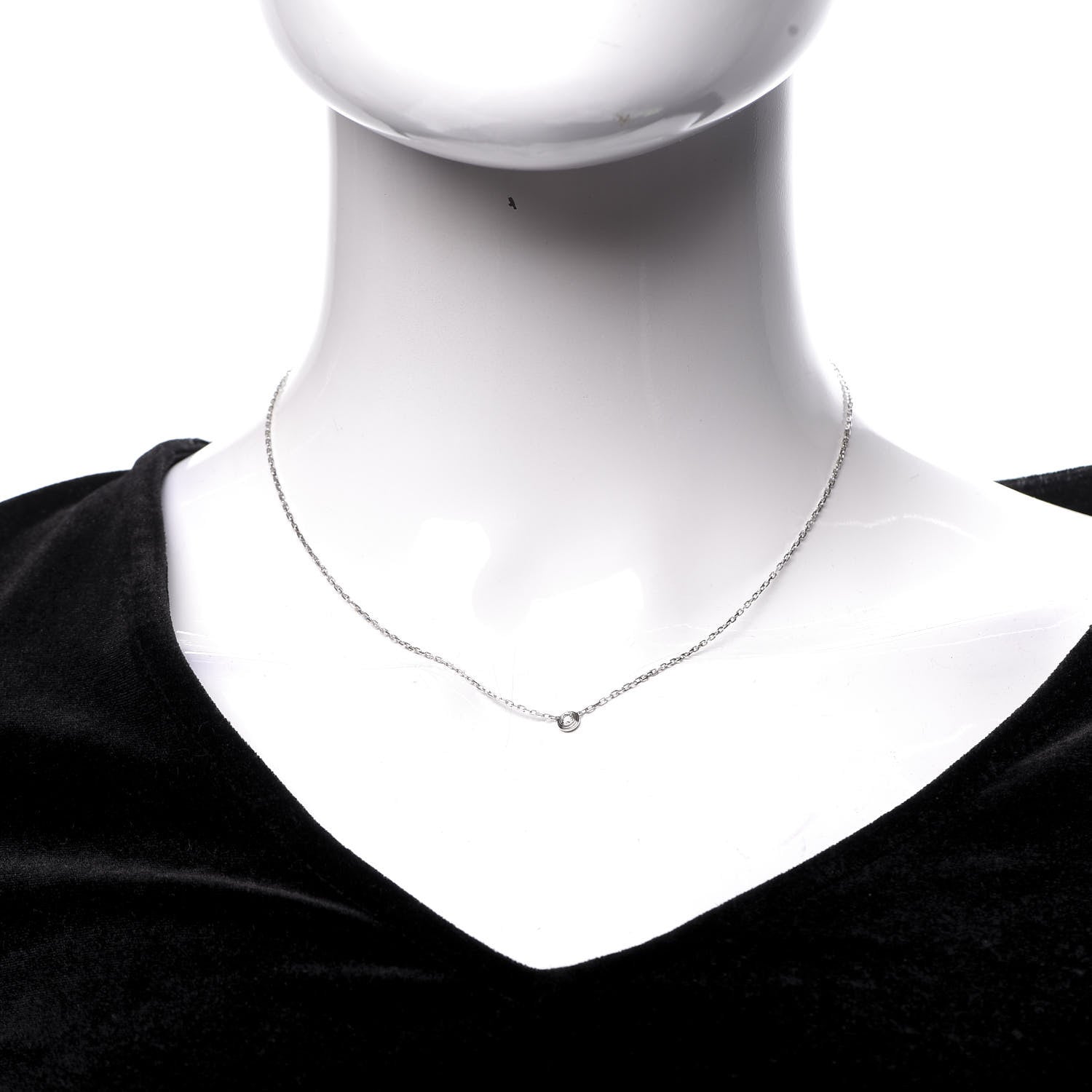 Cartier 18K White Gold Diamond SM D'Amour Pendant Necklace 2 of 5