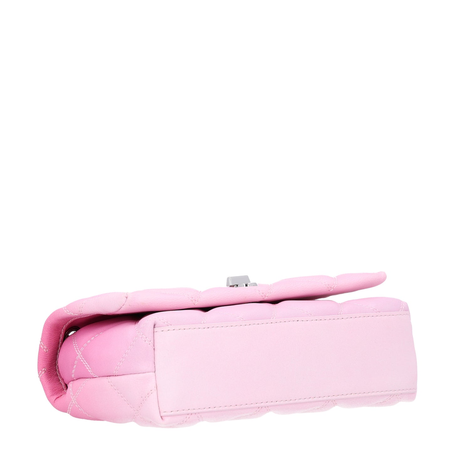 Quilted Dual Chain Small Shoulder Bag  Pink