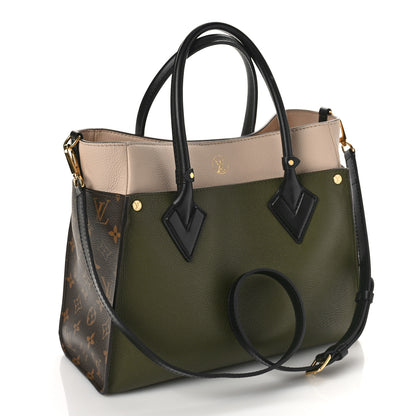 Louis Vuitton Calfskin Monogram On My Side MM Laurier Green Toffee Latte Beige 4 of 7
