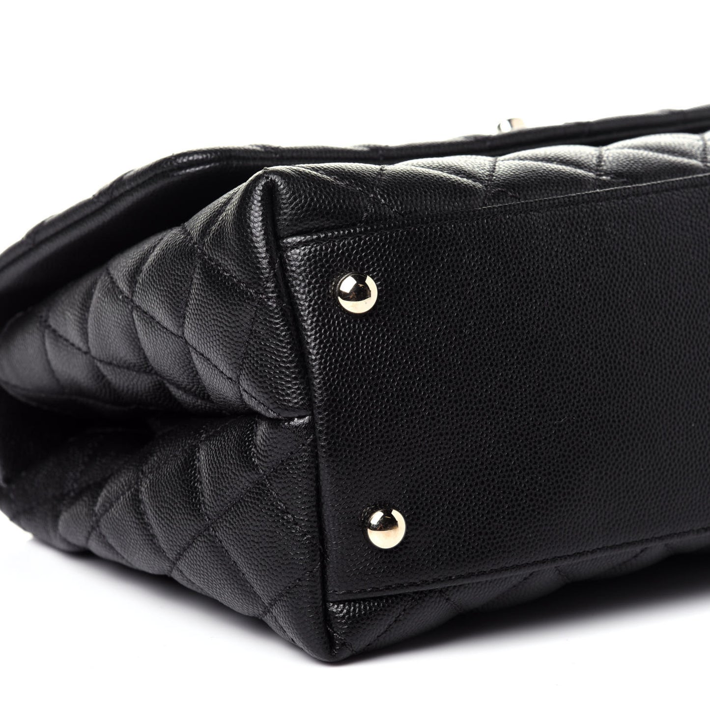 Caviar Quilted Small Coco Handle Flap Black
