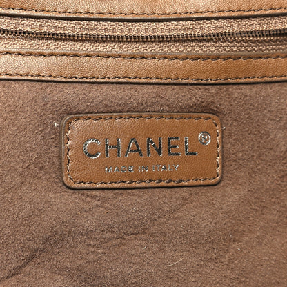 Chanel Shearling Suede Stiched CC Tote Dark Brown 7 of 11