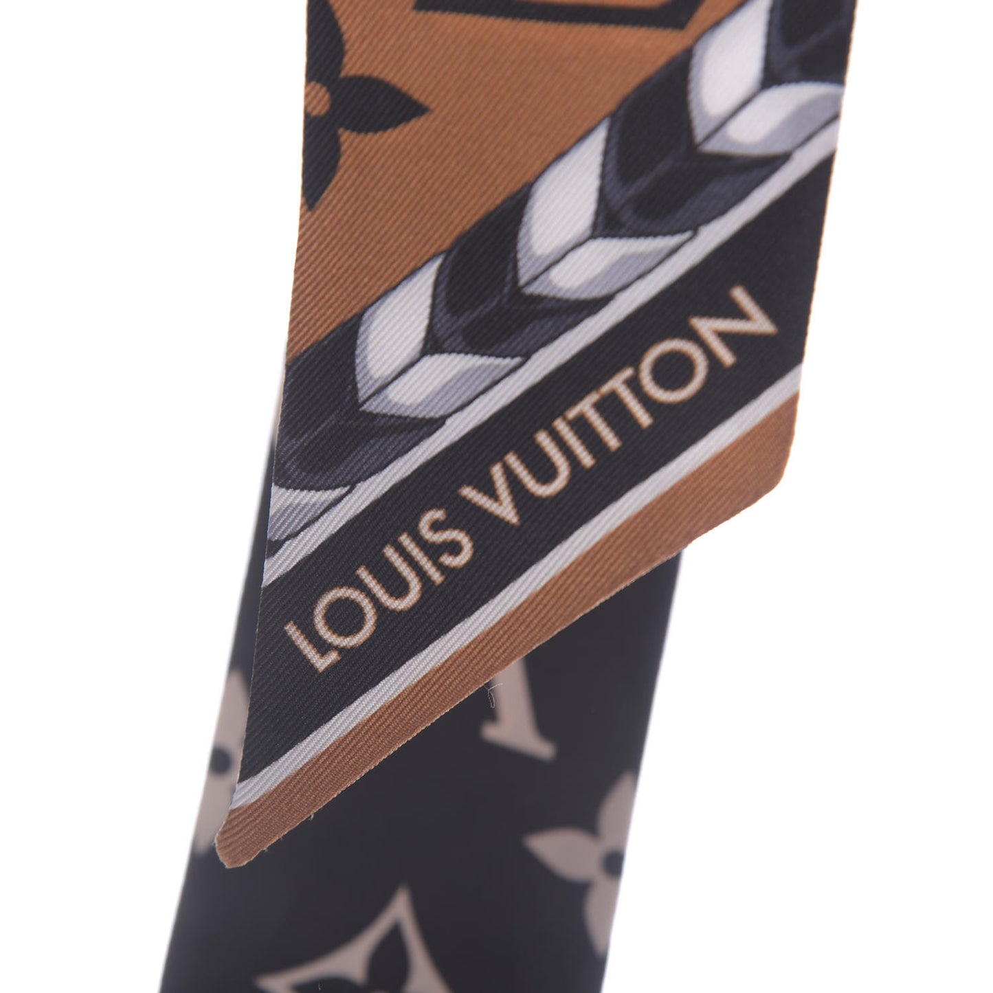 Silk Monogram LV Crafty Bi Color BB Bandeau Caramel Black