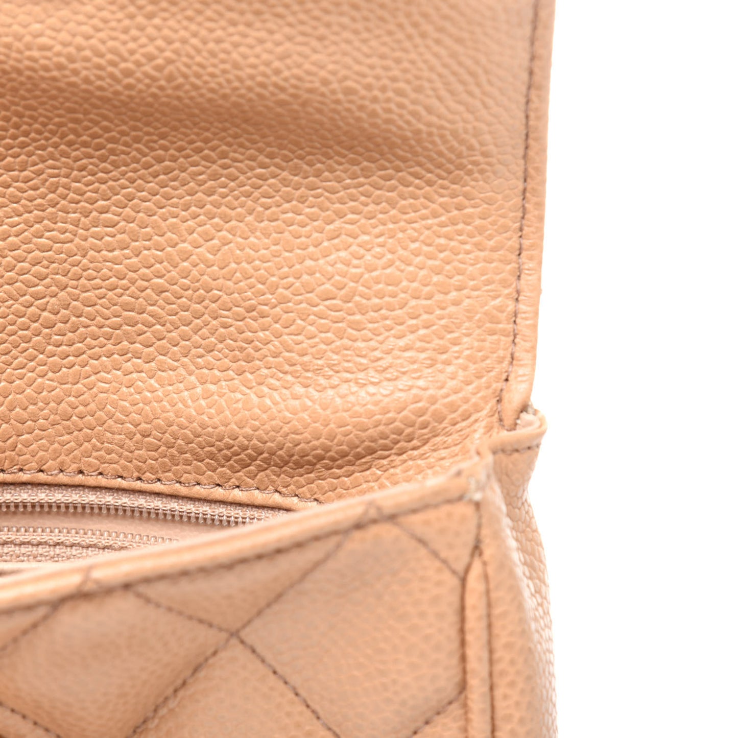 Caviar Quilted Flap Belt Bag Clutch 85 34 Beige