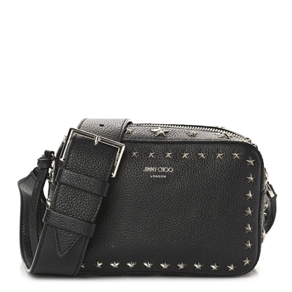 Jimmy Choo Calfskin Star Studded Pegasi Camera Crossbody Bag Black 1 of 8