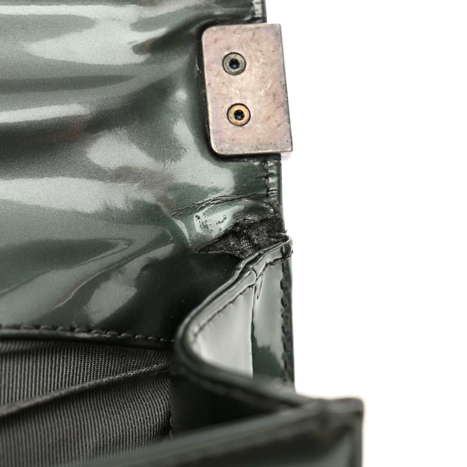 Chanel Iridescent Glazed Calfskin Small Boy Flap Light Green 11 of 12