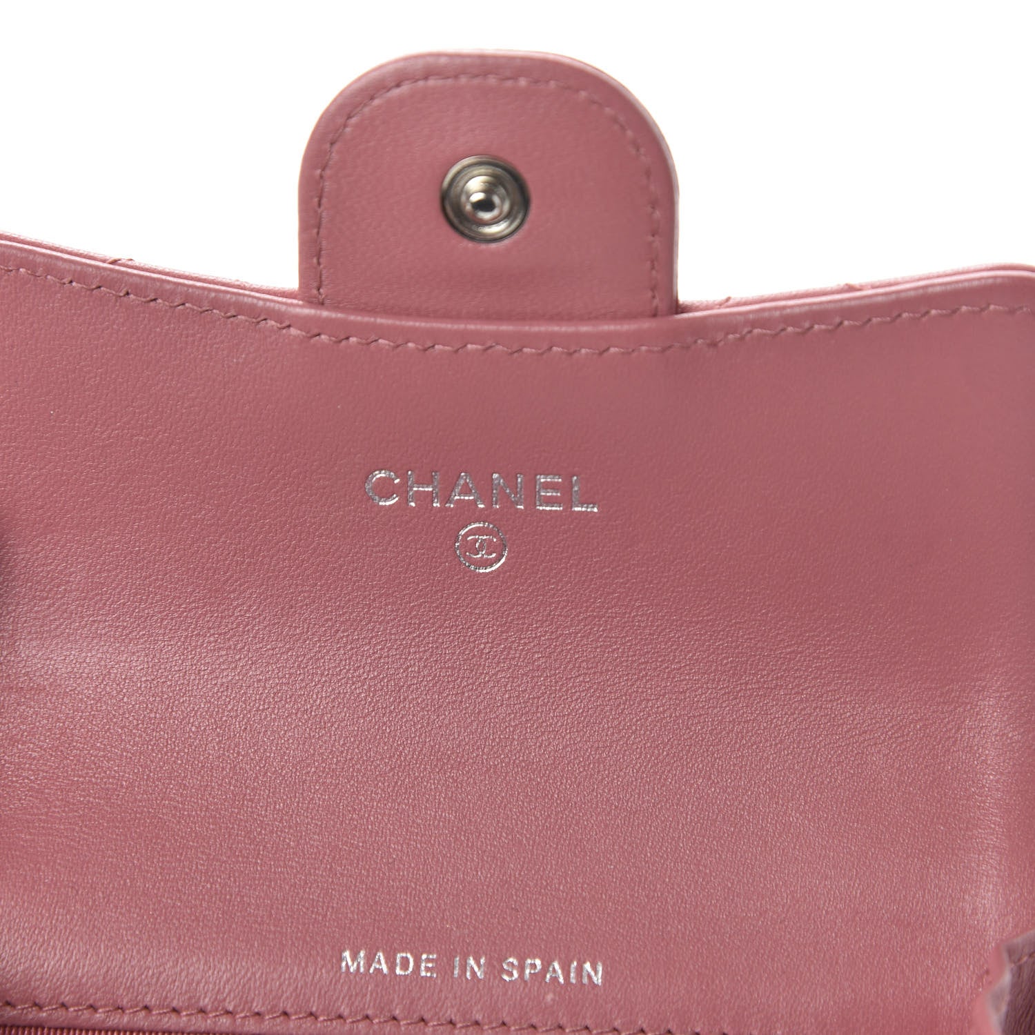 Chanel Lambskin Quilted Flap Card Holder Wallet Pink 8 of 11