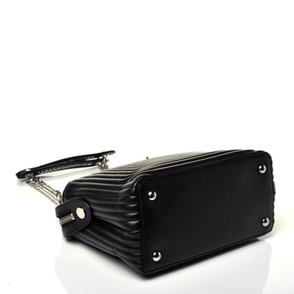 Fendi Shiny Nappa Trapuntata Chain Small DotCom Click Chain Satchel Black 4 of 10