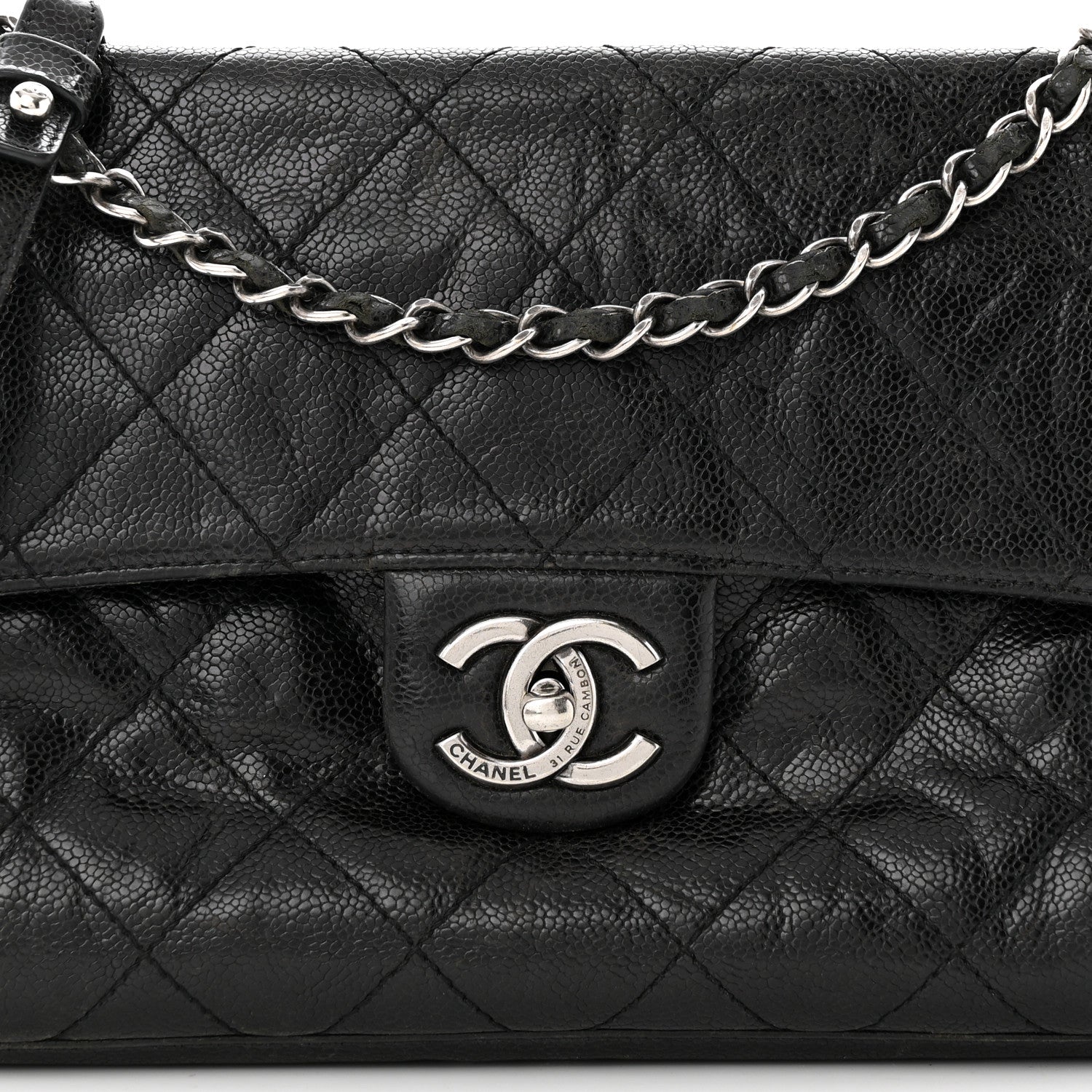 Chanel Crumpled Grained Calfskin Medium CC Crave Flap Black 8 of 14