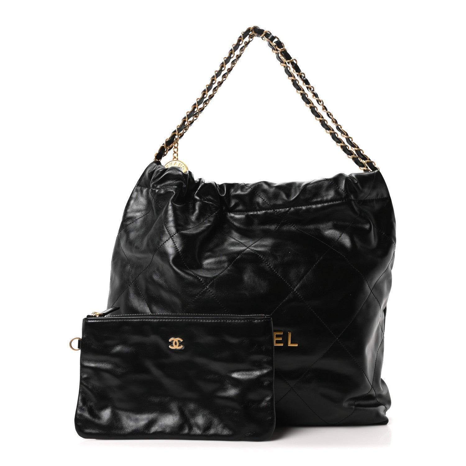 Chanel Shiny Calfskin Quilted Chanel 22 Black 3 of 11