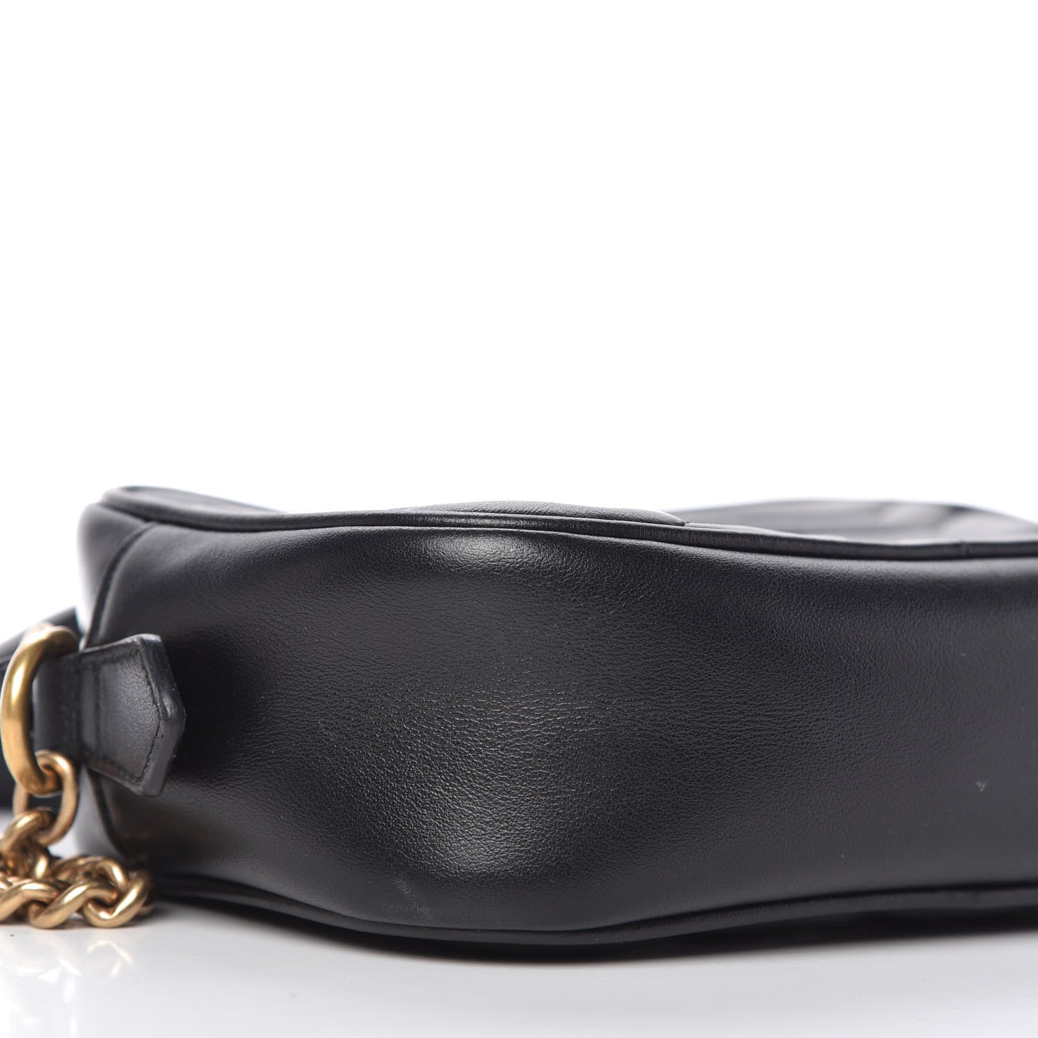 Gucci Calfskin Matelasse Mini GG Marmont Chain Shoulder Bag Black 6 of 11